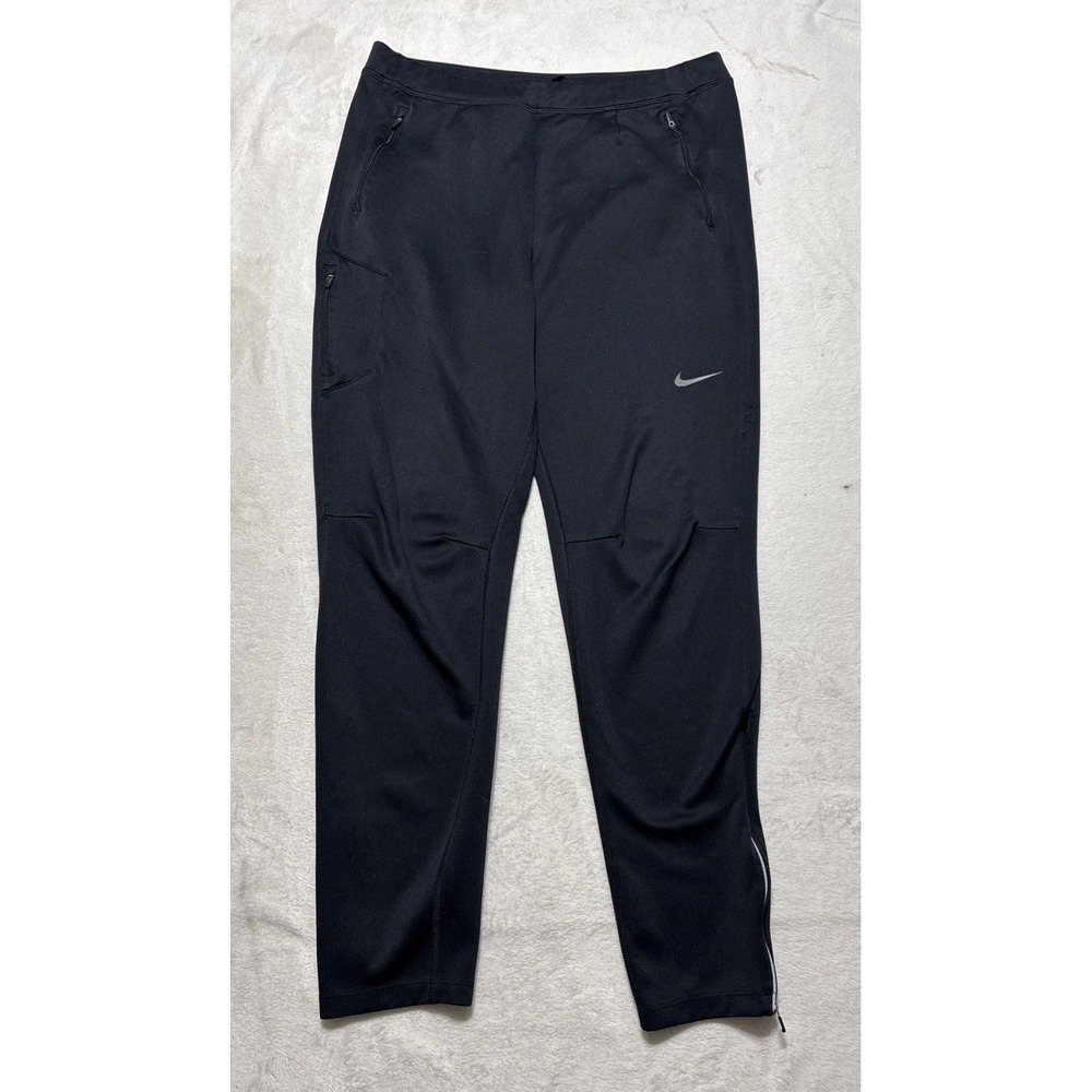Nike Running Unlimited Track Pants Mens Large Black Dri-Fit Zip Cuffs 684702-010